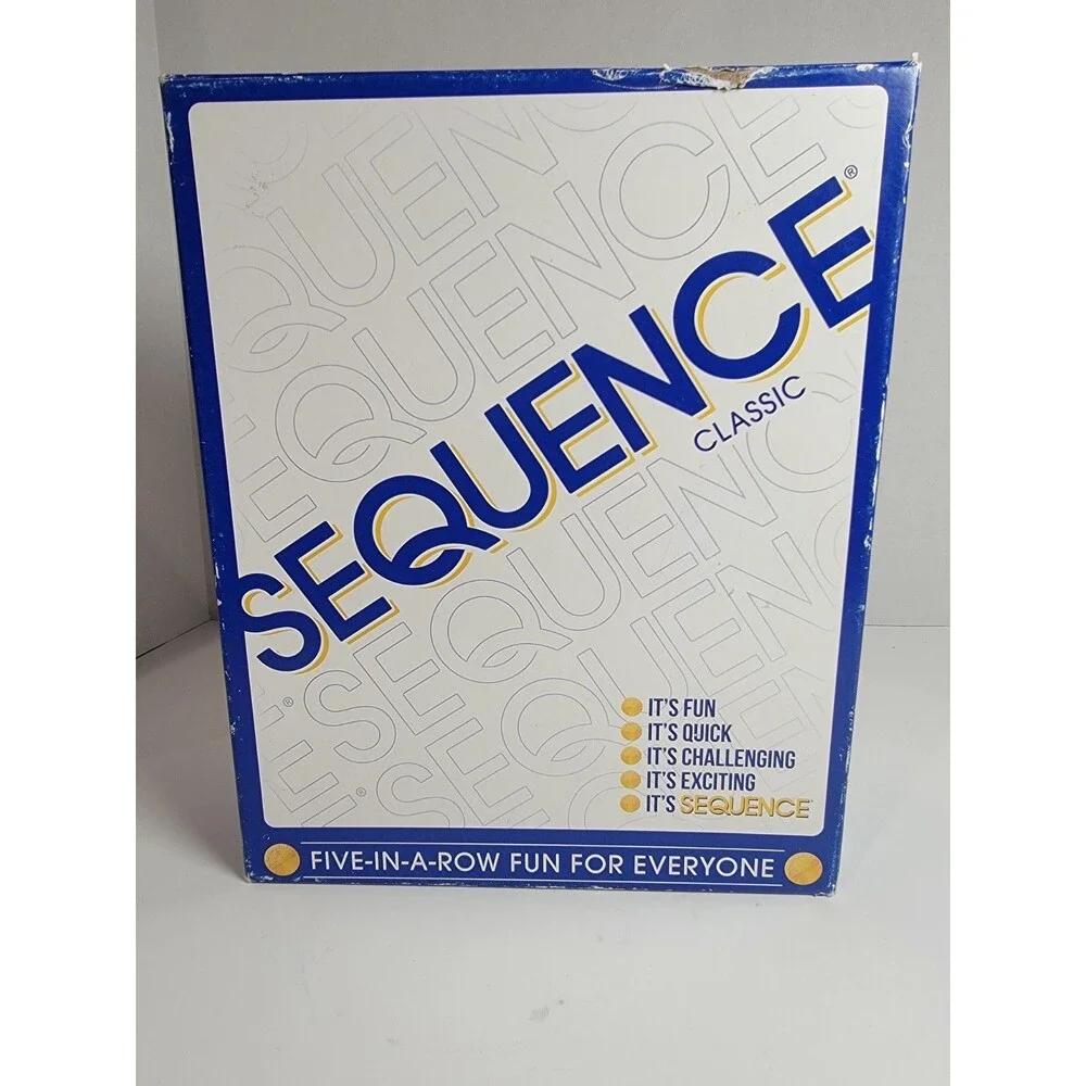 Sequence Classic Board Game Goliath Complete Board Cards & Chips Missing 1 Green